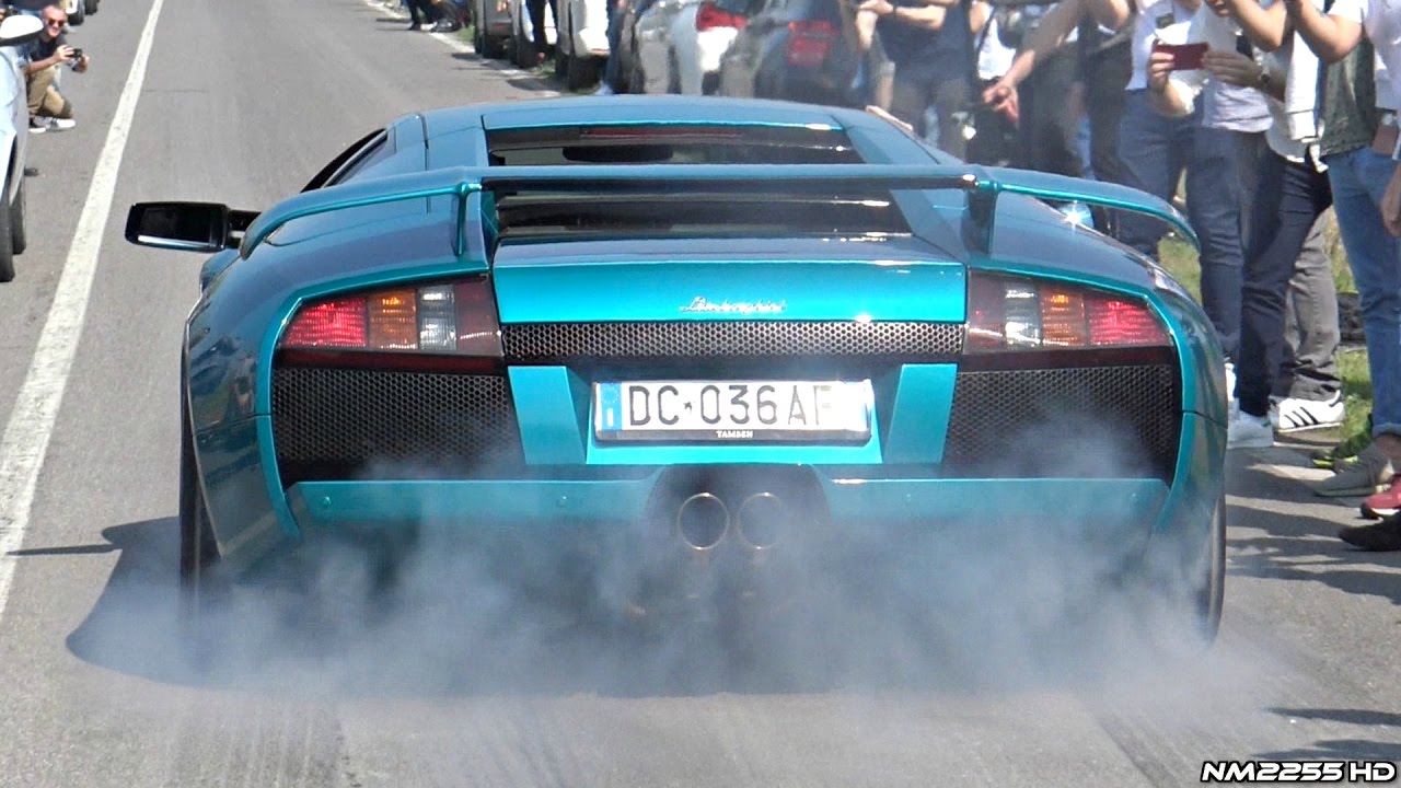 lamborghini murcielago lp670-4 sv sound Lamborghini Murcielago with Straight Pipes Launch Control Burnout!