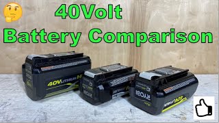 Ryobi 40volt Battery Comparison