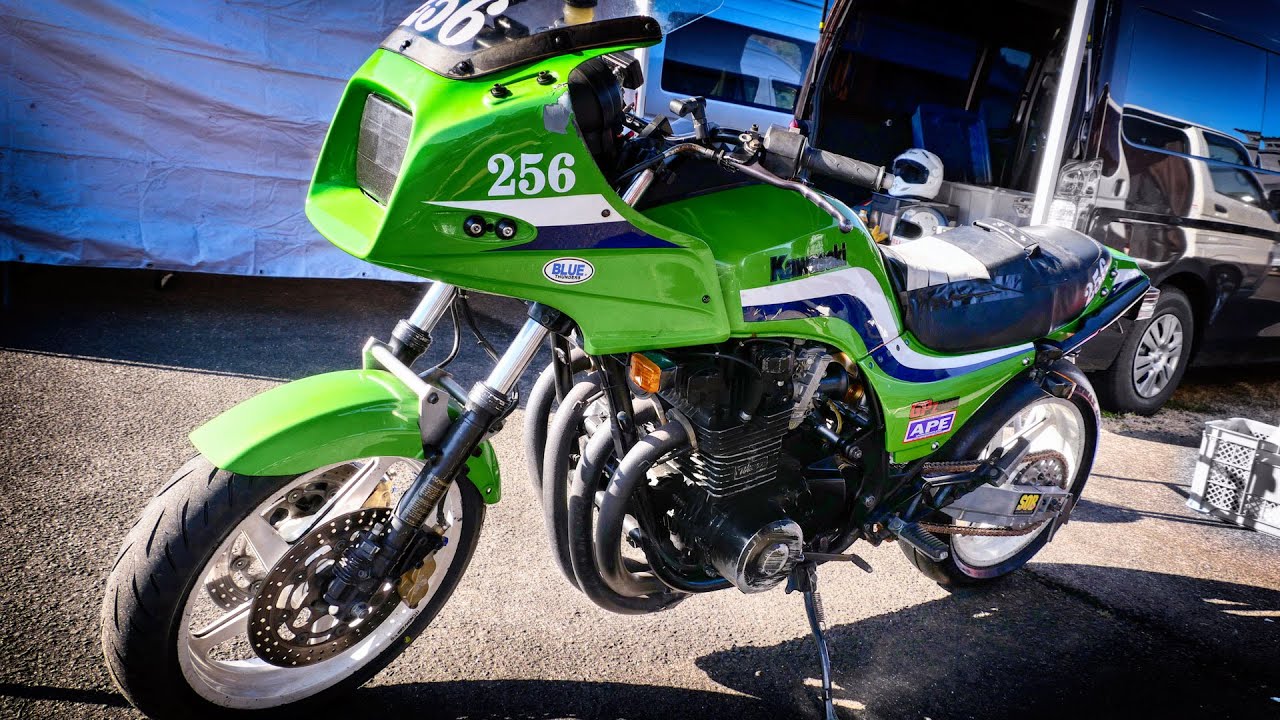 Kawasaki Gpz1100 Custom Bike ライムグリーン Sound Run Youtube