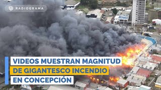 Videos muestran magnitud de gigantesco incendio en Concepción: vecinos evacuan sector
