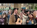 This Is Huge! Hozier playing "Take Me To Church" with the crowd singing along! Busking in Brighton!