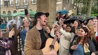 This Is Huge! Hozier playing 'Take Me To Church' with the crowd singing along! Busking in Brighton!