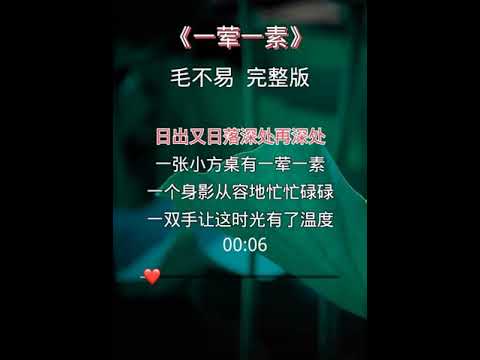 《一荤一素》-毛不易
