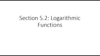 Logarithmic Functions