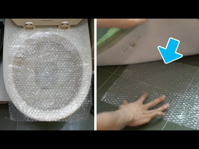 快遞包裹的氣泡紙別扔，放在馬桶上太厲害了，氣泡墊10個妙用- YouTube