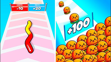 Gummy Worm Go! Vs Food Run 🐍🐍🐍walkthrough All New Max Update Mobile Tiktok Gameplay GH3456