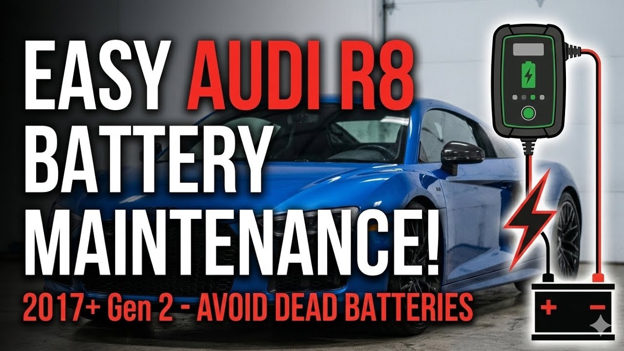 How To Connect A Battery Tender To A Gen 2 Audi R8: 2017 Audi R8 - YouTube