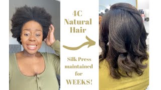 How I Maintain My Silk Press on 4C Natural Hair for WEEKSSS!!!