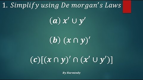 Simplifying sets using De Morgan