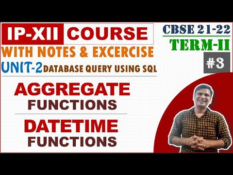Class 12 IP Term-2 Tutorial Notes Unit-2 | SQL Aggregate Functions ...