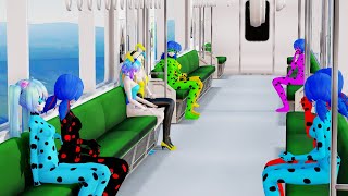 MMD Miraculous X Vocaloid Bunny Train Scene