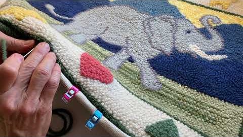 Whip Stitch the edge of a Punch Needle Rug