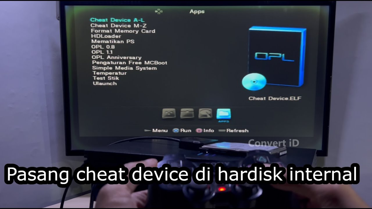 Instal cet dives di hardisk internal PS2