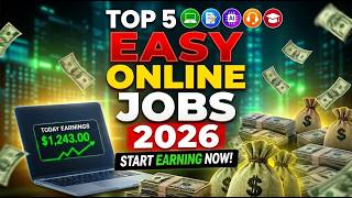 Top 5 Easy Online Jobs For Beginners (2026) | Make Money Online From Home ! Smart Income AI