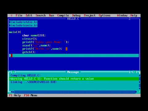 A simple C program to Greeting User.