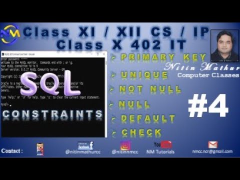 SQL CONSTRAINTS | CREATING TABLE WITH CONSTRAINTS | PART 4 - YouTube