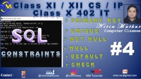 SQL CONSTRAINTS | CREATING TABLE WITH CONSTRAINTS | PART 4