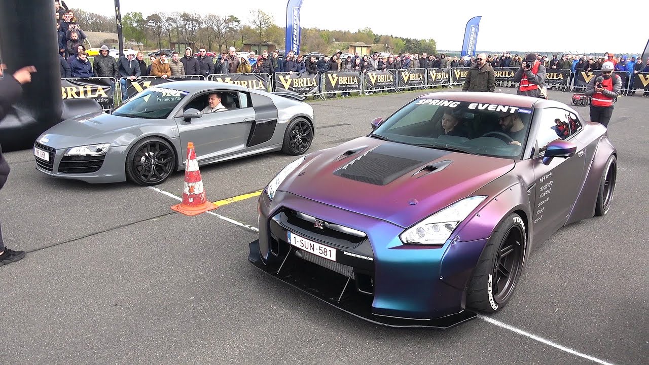 Audi R8 V10 vs Liberty Walk Nissan GT-R Widebody vs Mercedes-Benz G63 AMG
