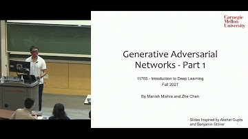 Lecture 23: Generative Adversarial Networks Part 1