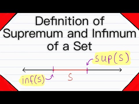 Definition of Supremum and Infimum of a Set | Real Analysis