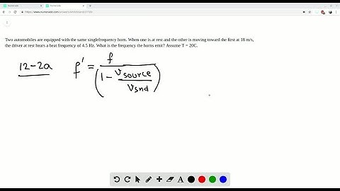 Two automobiles are equipped with the same singlefrequency horn. When one is at rest and the other …