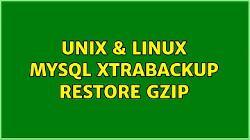 Unix & Linux: MySQL XtraBackup Restore Gzip