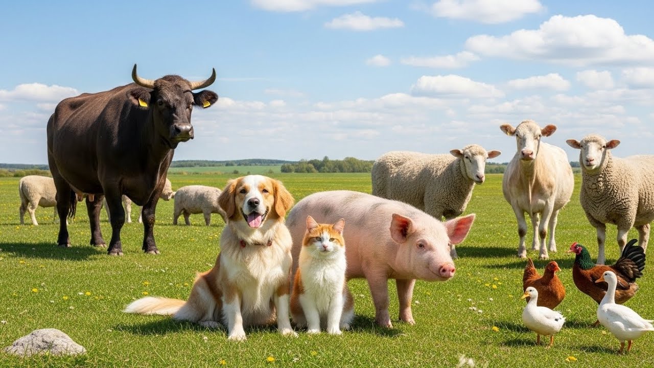 Cute Animal Sounds Compilation Monkey, Elephant, Bee, Kitten, Buffalo, Duck Animal Video