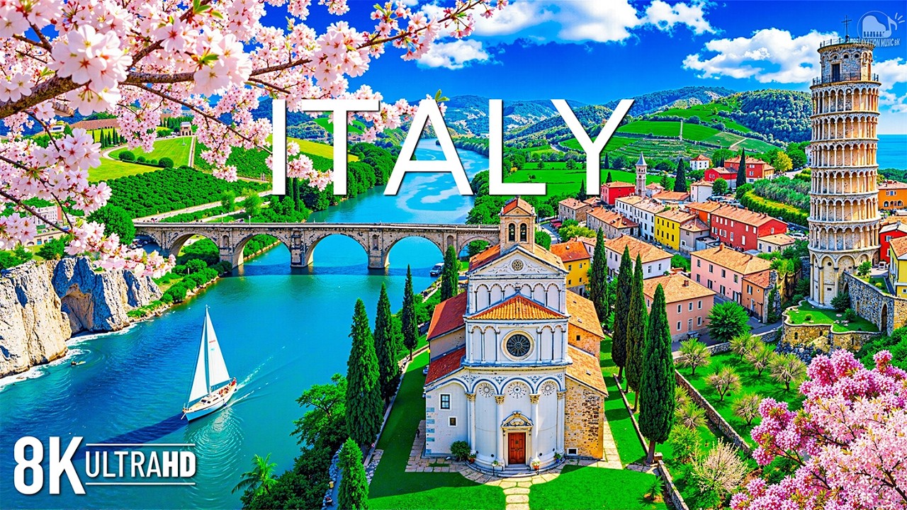 Италия весной, 8K Ultra HD 🌸 Пейзажи Тосканы, Доломитов и Амальфитанского побережья | Видео 8K UHD