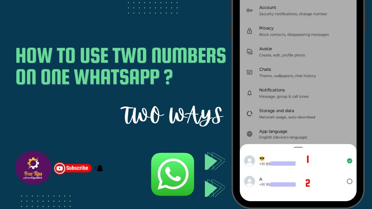 how-to-use-two-numbers-in-one-whatsapp-2024-whatsapp-youtube