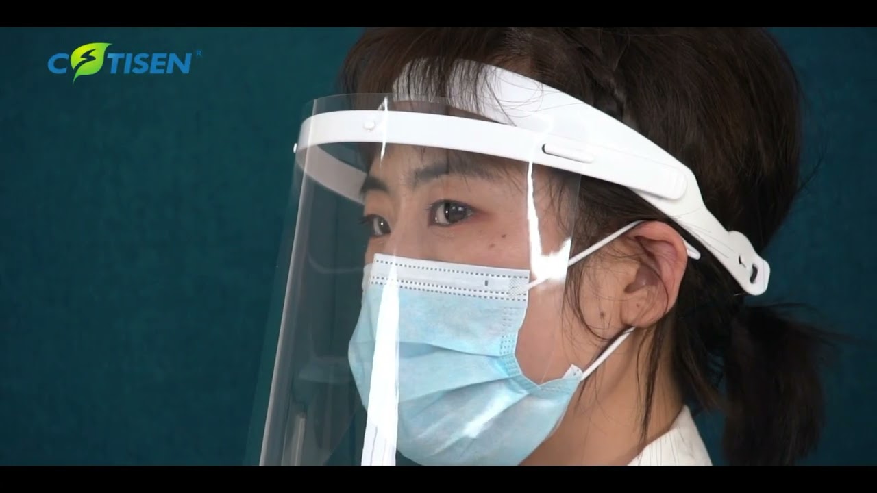 Disposable protective face shield with frame，anti fog，anti splash
