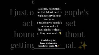 Maturity Is Learning to Stay Silent & Set Boundaries 💯✨