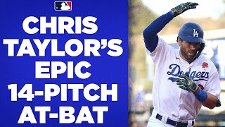 EPIC 14-pitch at-bat!! Dodgers' Chris Taylor gets 3-run double after 14 pitches vs Cardinals!!