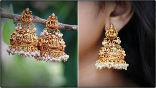 Pearl cluster Lakshmi jhumkas