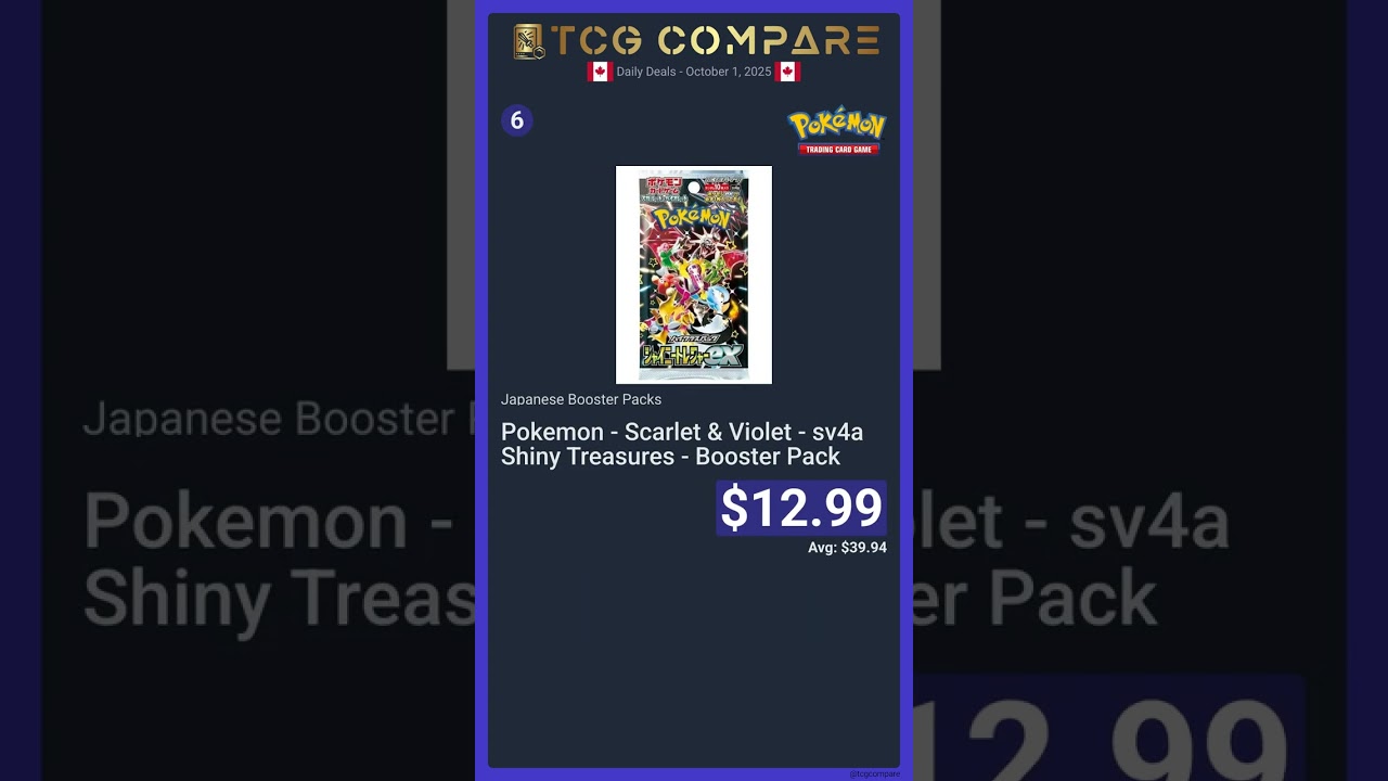 Pokémon TCG Daily Deals! Canada 2025-10-01