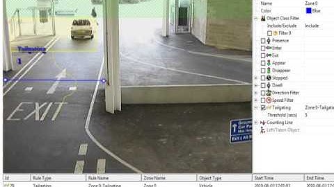 GXi Video Analytics - Rules: Tailgating cars