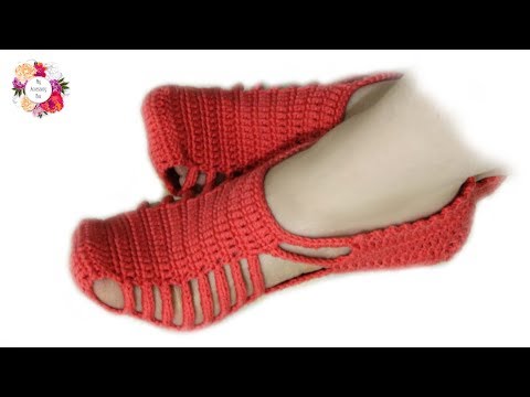 تعلمي طريقة كروشيه شراب أو سليبر نسائي لأي مقاس بطريقة سهلة جدا | Easy crochet slippers tutorial