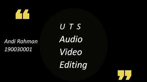 UTS ITB STIKOM BALI 2020 || Audio Video Editing.
