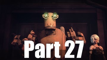 NIER Automata Gameplay Walkthrough Part 27 - Village Turmoil PS4 1080p 60fps