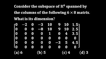dimension of subspace linear algebra iit jam mathematics kset 2018 karnataka set tifr nbhm cmi