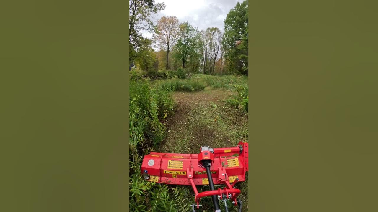L-2501 brush mowing with the Del Morino Funny Top Flail Mower - YouTube