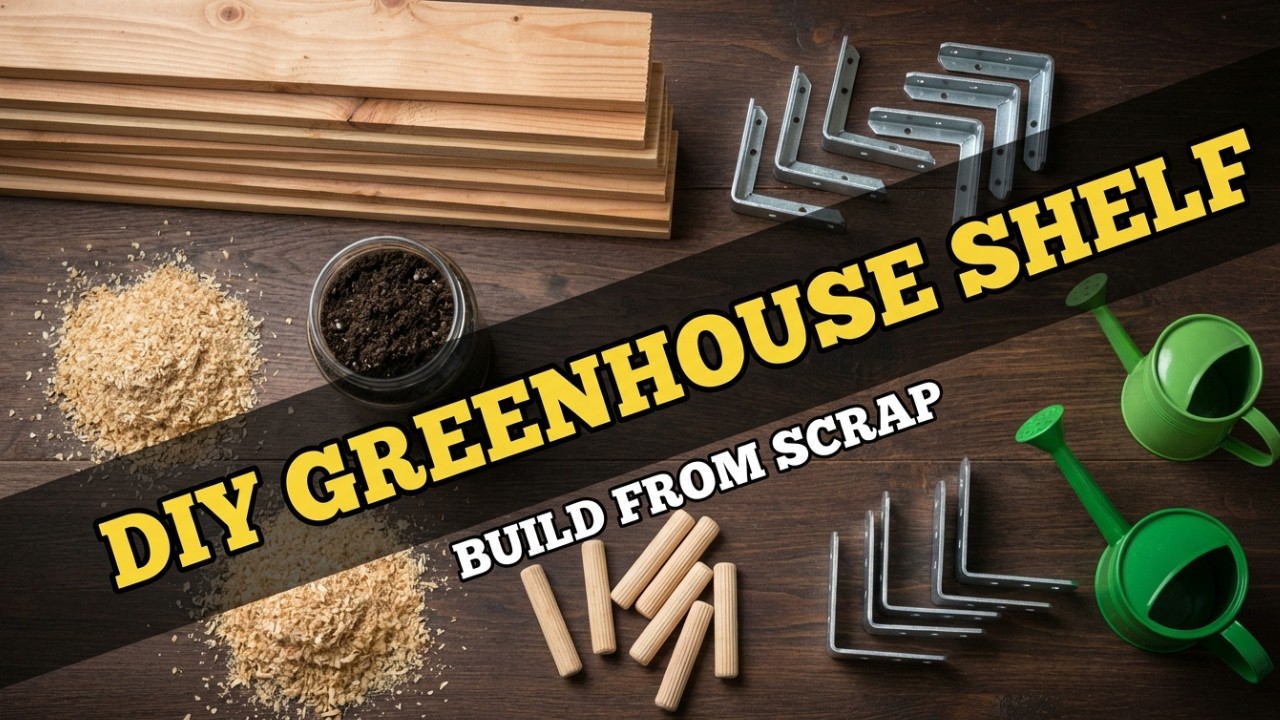 Let's Make a GREENHOUSE Shelf from Scrap Wood