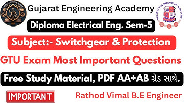 💯Diploma Electrical Sem-5 | Switchgear &Protection | GTU Exam IMP Questions📘Free ✅#diplomaelectrical