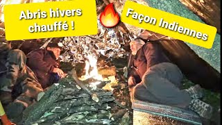 ABRIS HIVERS CHAUFFÉ FAÇONS INDIENNE (DAKOTA) - BUSHCRAFT (Bâches, couvertures survies, budget 25Eu)