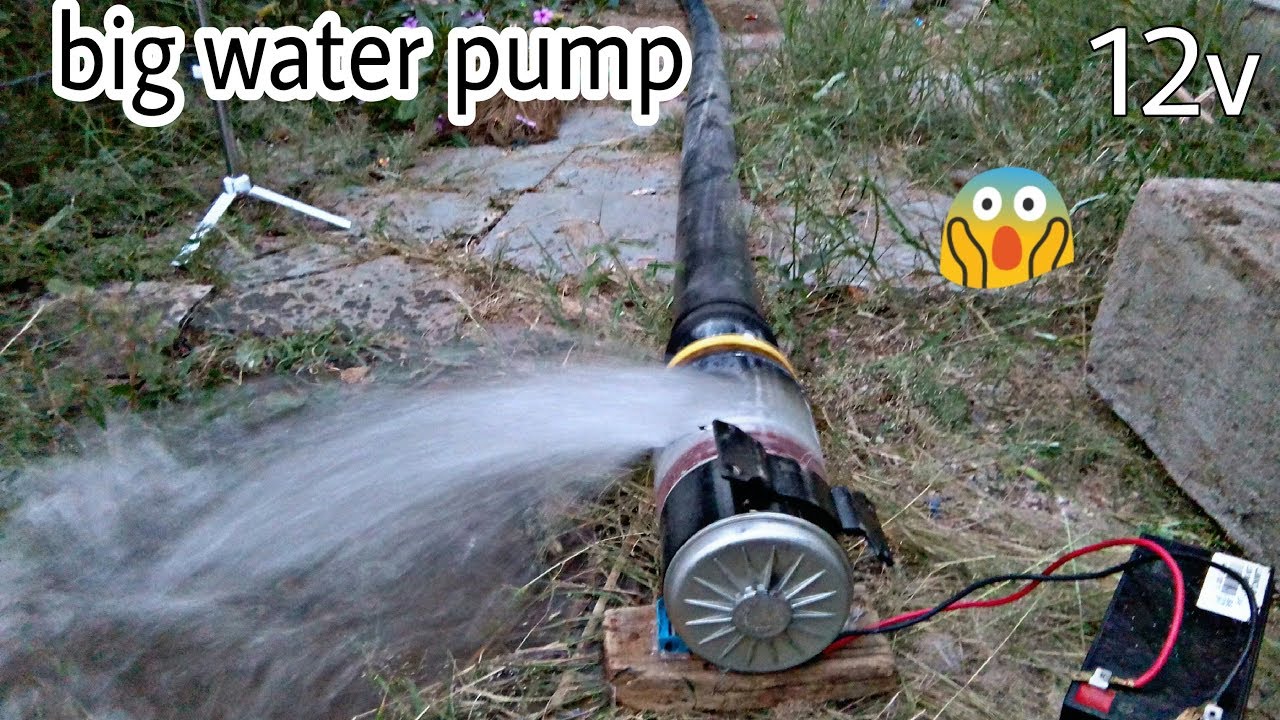 Home made big water pump 5'' l DIY 12v easy to make watch full