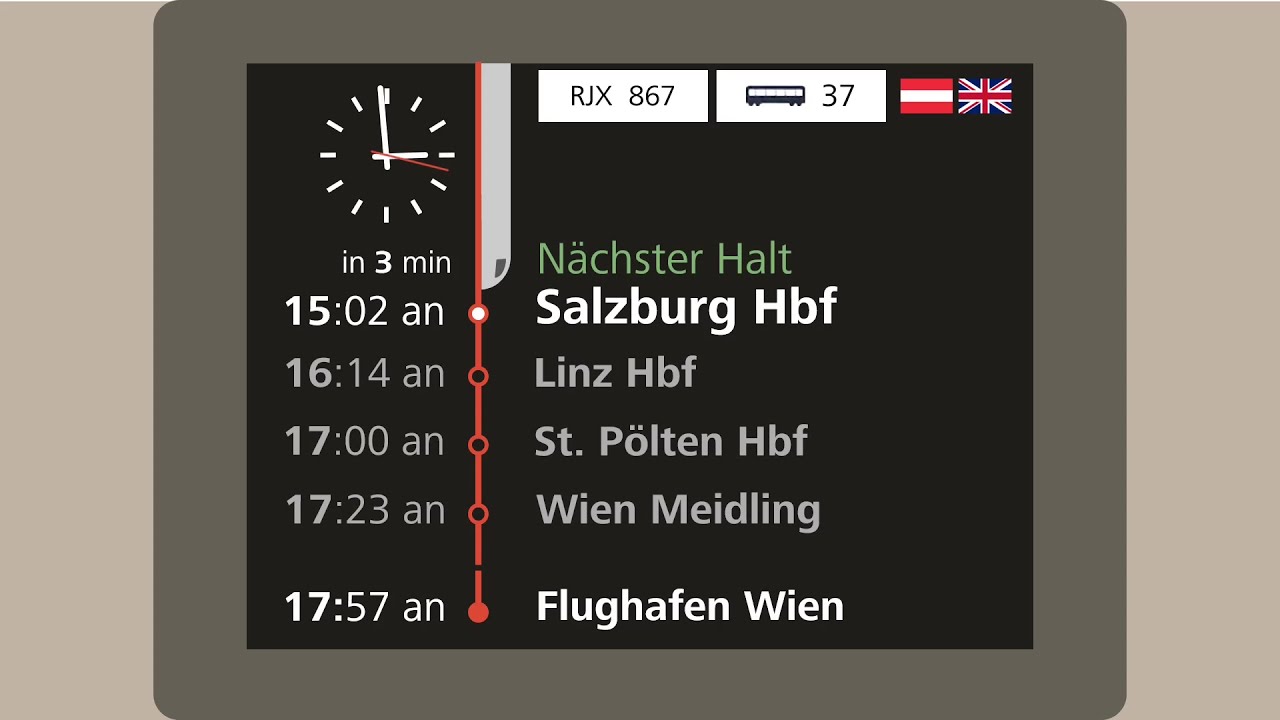 ÖBB Railjet Ansagen Bregenz - Flughafen Wien (Chris Lohner)