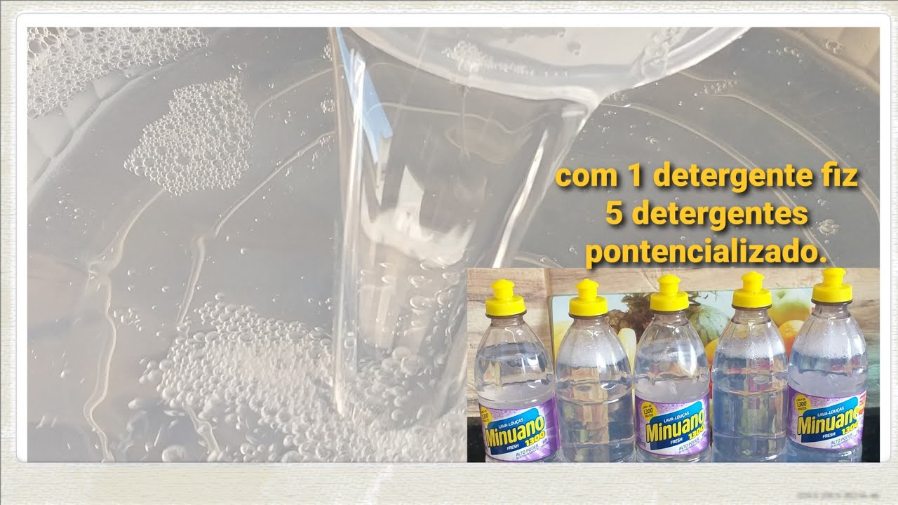 COM APENAS 1 DETERGENTE FIZ 5 DETERGENTES SEM SODA À FRIO!!! GLICERINADO E POTENCIALIZADO.