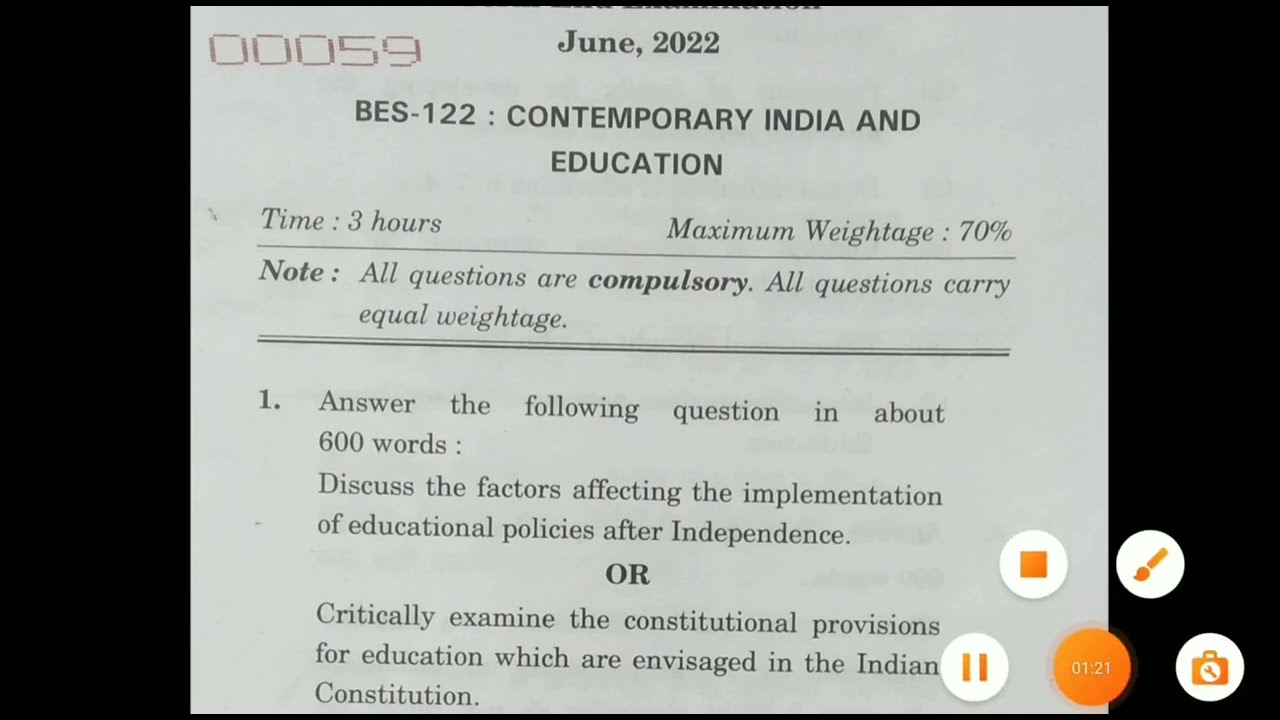 BES -122 JUNE 2022 PAPER