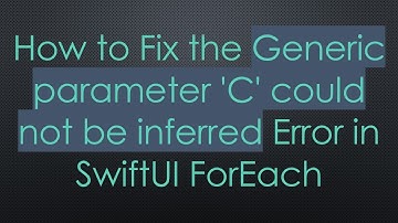 How to Fix the Generic parameter 
