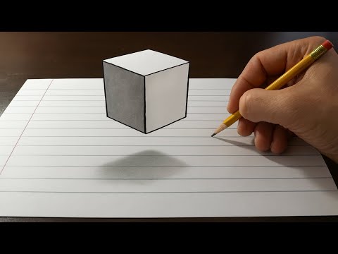 3D Trick Art on Paper - Floating Cube