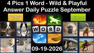 4 Pics 1 Word - ANSWER 19 September 2026 –Wild & Playful - Daily Puzzle + Bonus (Solution) screenshot 1